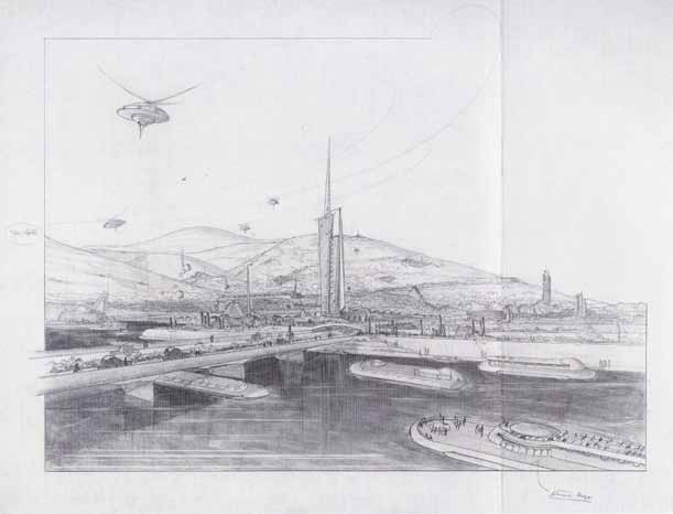 Μοντέρνος ολιστικός σχεδιασμός. Αρχιτεκτονική και πόλη γίνονται ένα. Frank L. Wright, The Living City