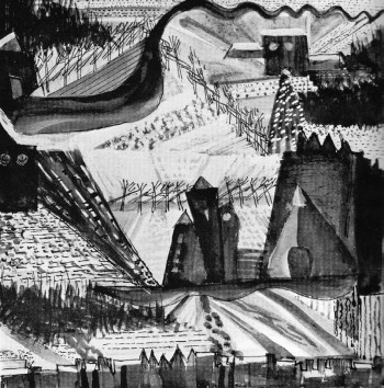 Gunta Stölzl, Βαϊμάρη, 1920, τοπίο με βάση τις αντιθέσεις υφών και μορφών