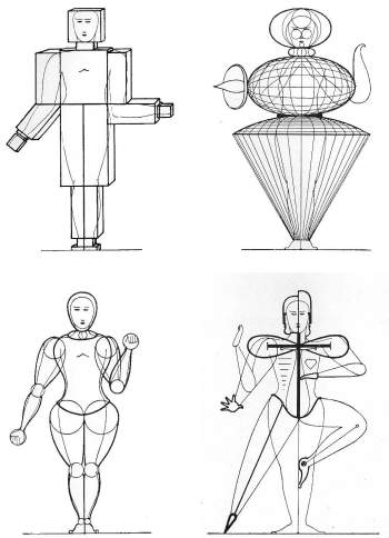 Oskar Schlemmer, σκίτσα, 1921-1924