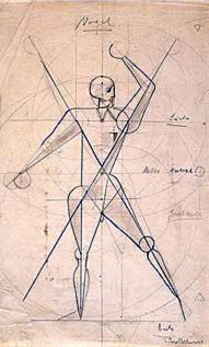 Oskar Schlemmer, γυμνό σκίτσο, 1922