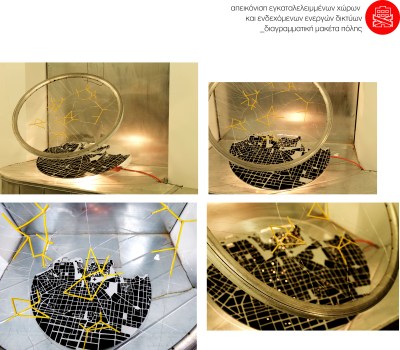 Απεικόνιση εγκαταλελειμμένων χώρων και ενδεχόμενων ενεργών δικτύων. Διαγραμματική μακέτα πόλης.