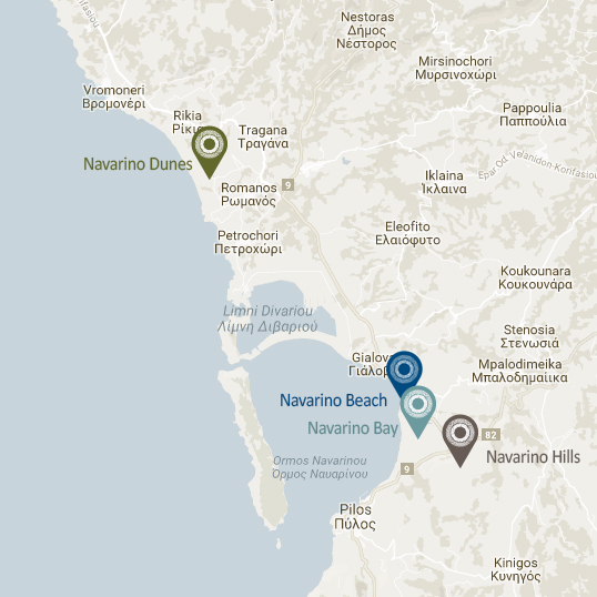 Εικόνα 9: η θέση της Γιάλοβας και της Πύλου, σε σχέση με τις εγκαταστάσεις της Costa Navarino (πηγή: www.costanavarino.com, ίδια επεξεργασία) 